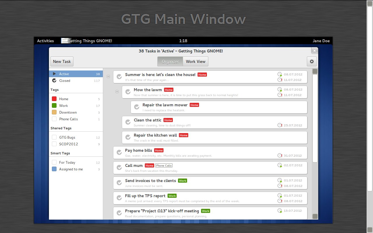 Organizer mockup