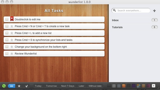 Screenshot of Wunderlist